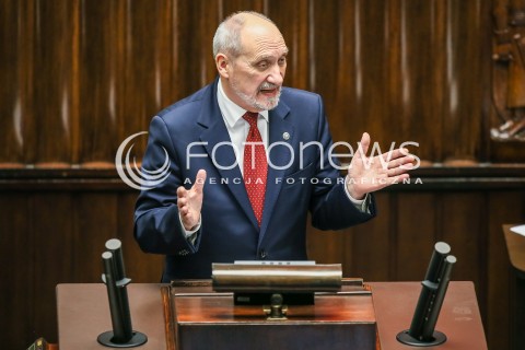  15.11.2016 WARSZAWA SEJM<br />POSIEDZENIE SEJMU RP<br />N/Z ANTONI MACIEREWICZ<br /> 