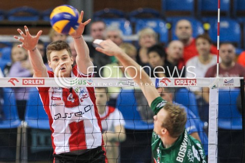  26.11.2016 RZESZOW<br />SIATKOWKA PLUSLIGA 2016/2017 MEN VOLLEYBALL POLAND POLISH PLUS LIGA LEAGUE SEASON 2016/2017<br />MECZ ASSECO RESOVIA RZESZOW - INDYKPOL AZS OLSZTYN <br />N/Z JOHN GORDON PERRIN BLOK<br /> 