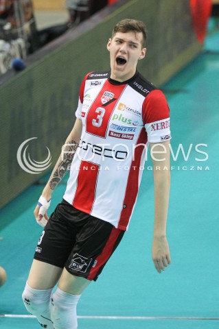  26.11.2016 RZESZOW<br />SIATKOWKA PLUSLIGA 2016/2017 MEN VOLLEYBALL POLAND POLISH PLUS LIGA LEAGUE SEASON 2016/2017<br />MECZ ASSECO RESOVIA RZESZOW - INDYKPOL AZS OLSZTYN <br />N/Z BARTLOMIEJ LEMANSKI SYLWETKA RADOSC EMOCJE <br /> 