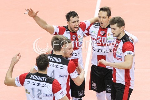  26.11.2016 RZESZOW<br />SIATKOWKA PLUSLIGA 2016/2017 MEN VOLLEYBALL POLAND POLISH PLUS LIGA LEAGUE SEASON 2016/2017<br />MECZ ASSECO RESOVIA RZESZOW - INDYKPOL AZS OLSZTYN <br />N/Z FABIAN DRZYZGA FREDERIC WINTERS PIOTR NOWAKOWSKI DAMIAN WOJTASZEK RADOSC EMOCJE <br /> 