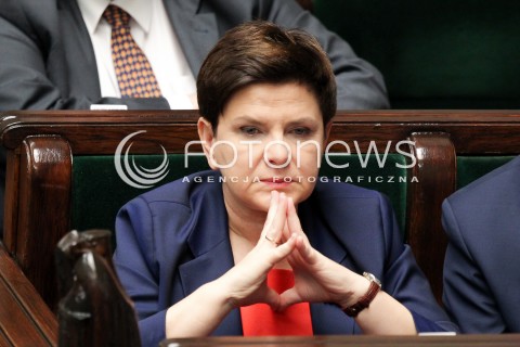  02.12.2016 WARSZAWA SEJM<br />POSIEDZENIE SEJMU RP<br />N/Z PREMIER BEATA SZYDLO<br /> 