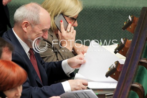  02.12.2016 WARSZAWA SEJM<br />POSIEDZENIE SEJMU RP<br />N/Z MINISTER OBRONY NARODOWEJ ANTONI MACIEREWICZ<br /> 