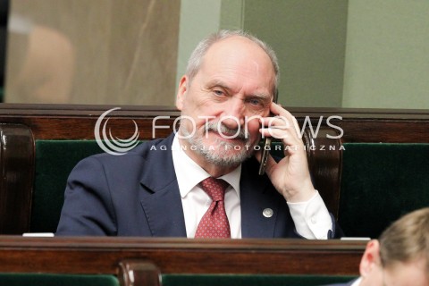  02.12.2016 WARSZAWA SEJM<br />POSIEDZENIE SEJMU RP<br />N/Z MINISTER OBRONY NARODOWEJ ANTONI MACIEREWICZ<br /> 
