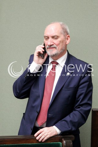  02.12.2016 WARSZAWA SEJM<br />POSIEDZENIE SEJMU RP<br />N/Z MINISTER OBRONY NARODOWEJ ANTONI MACIEREWICZ<br /> 