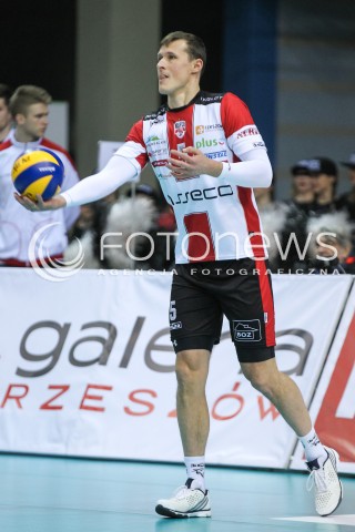  03.12.2016 RZESZOW<br />SIATKOWKA PLUSLIGA 2016/2017 MEN VOLLEYBALL POLAND POLISH PLUS LIGA LEAGUE SEASON 2016/2017<br />MECZ ASSECO RESOVIA RZESZOW - BBTS BIELSKO - BIALA <br />N/Z LUKAS TICHACEK SYLWETKA <br /> 