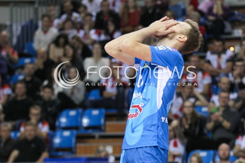  03.12.2016 RZESZOW<br />SIATKOWKA PLUSLIGA 2016/2017 MEN VOLLEYBALL POLAND POLISH PLUS LIGA LEAGUE SEASON 2016/2017<br />MECZ ASSECO RESOVIA RZESZOW - BBTS BIELSKO - BIALA <br />N/Z LUKASZ KOZIURA SMUTEK ZLOSC PORAZKA PRZEGRANA EMOCJE <br /> 