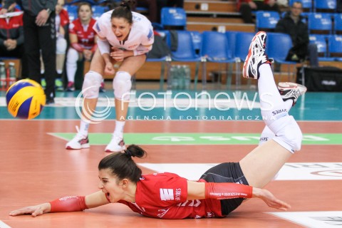  04.12.2016 RZESZOW<br />SIATKOWKA ORLEN LIGA 2016/2017 WOMEN VOLLEYBALL POLAND POLISH ORLENLIGA LEAGUE SEASON 2016/2017<br />MECZ DEVELOPRES SKYRES RZESZOW - KSZO OSTROWIEC<br />N/Z LUCYNA BOREK OBRONA <br /> 