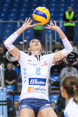  04.12.2016 RZESZOW<br />SIATKOWKA ORLEN LIGA 2016/2017 WOMEN VOLLEYBALL POLAND POLISH ORLENLIGA LEAGUE SEASON 2016/2017<br />MECZ DEVELOPRES SKYRES RZESZOW - KSZO OSTROWIEC<br />N/Z ANNA KACZMAR SYLWETKA <br /> 