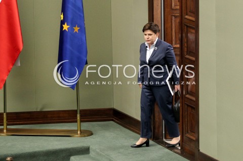  14.12.2016 WARSZAWA SEJM<br />POSIEDZENIE SEJMU RP<br />N/Z PREMIER BEATA SZYDLO<br /> 