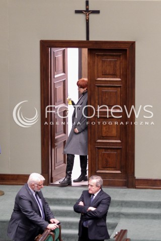  14.12.2016 WARSZAWA SEJM<br />POSIEDZENIE SEJMU RP<br />N/Z ELZBIETA RAFALSKA PIJE SOK KRZYZ<br /> 