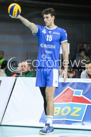  14.12.2016 RZESZOW<br />SIATKOWKA PLUSLIGA 2016/2017 MEN VOLLEYBALL POLAND POLISH PLUS LIGA LEAGUE SEASON 2016/2017<br />MECZ ASSECO RESOVIA RZESZOW - MKS BEDZIN <br />N/Z KYLE RUSSELL SYLWETKA <br /> 