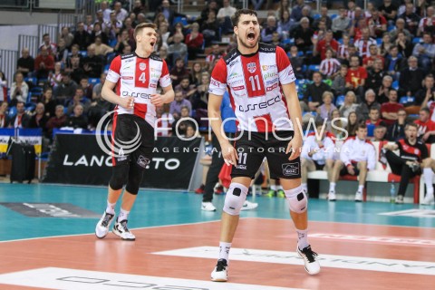  14.12.2016 RZESZOW<br />SIATKOWKA PLUSLIGA 2016/2017 MEN VOLLEYBALL POLAND POLISH PLUS LIGA LEAGUE SEASON 2016/2017<br />MECZ ASSECO RESOVIA RZESZOW - MKS BEDZIN <br />N/Z FABIAN DRZYZGA RADOSC EMOCJE SYLWETKA <br /> 