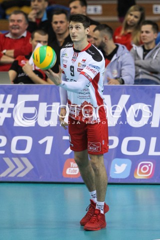 22.12.2016 RZESZOW POLAND<br />SIATKOWKA LIGA MISTRZOW <br />MEN CEV VOLLEYBALL CHAMPIONS LEAGUE 2016/2017<br />MATCH ASSECO RESOVIA RZESZOW - BERLIN RECYCLING VOLLEYS <br />N/Z THIBAULT ROSSARD SYLWETKA <br /> 
