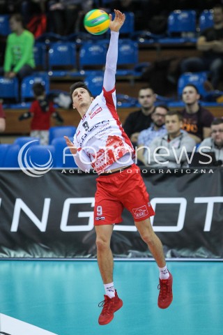  22.12.2016 RZESZOW POLAND<br />SIATKOWKA LIGA MISTRZOW <br />MEN CEV VOLLEYBALL CHAMPIONS LEAGUE 2016/2017<br />MATCH ASSECO RESOVIA RZESZOW - BERLIN RECYCLING VOLLEYS <br />N/Z THIBAULT ROSSARD SYLWETKA <br /> 