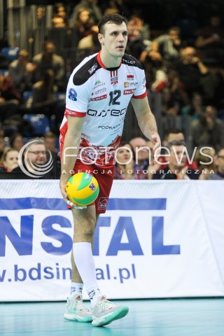  22.12.2016 RZESZOW POLAND<br />SIATKOWKA LIGA MISTRZOW <br />MEN CEV VOLLEYBALL CHAMPIONS LEAGUE 2016/2017<br />MATCH ASSECO RESOVIA RZESZOW - BERLIN RECYCLING VOLLEYS <br />N/Z GAVIN SCHMITT SYLWETKA <br /> 