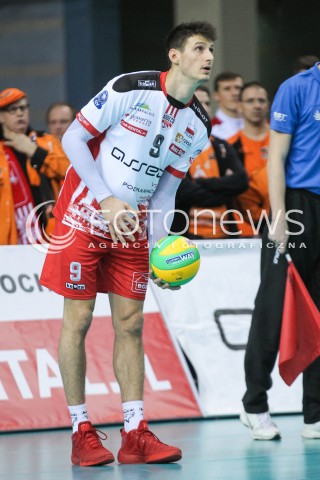  22.12.2016 RZESZOW POLAND<br />SIATKOWKA LIGA MISTRZOW <br />MEN CEV VOLLEYBALL CHAMPIONS LEAGUE 2016/2017<br />MATCH ASSECO RESOVIA RZESZOW - BERLIN RECYCLING VOLLEYS <br />N/Z THIBAULT ROSSARD SYLWETKA <br /> 