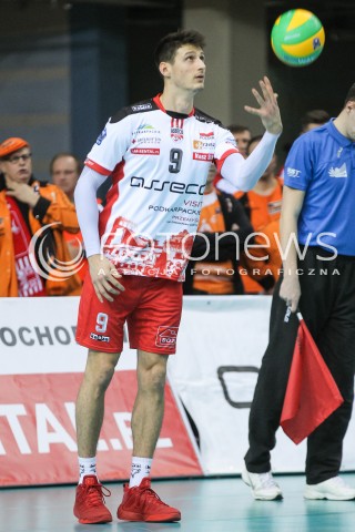  22.12.2016 RZESZOW POLAND<br />SIATKOWKA LIGA MISTRZOW <br />MEN CEV VOLLEYBALL CHAMPIONS LEAGUE 2016/2017<br />MATCH ASSECO RESOVIA RZESZOW - BERLIN RECYCLING VOLLEYS <br />N/Z THIBAULT ROSSARD SYLWETKA <br /> 