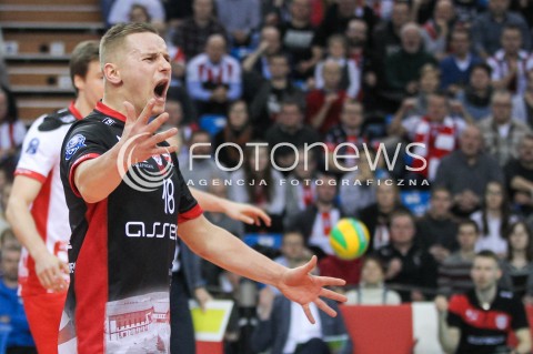  22.12.2016 RZESZOW POLAND<br />SIATKOWKA LIGA MISTRZOW <br />MEN CEV VOLLEYBALL CHAMPIONS LEAGUE 2016/2017<br />MATCH ASSECO RESOVIA RZESZOW - BERLIN RECYCLING VOLLEYS <br />N/Z DAMIAN WOJTASZEK RADOSC EMOCJE SYLWETKA <br /> 