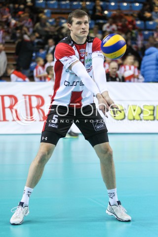  04.01.2017 RZESZOW<br />SIATKOWKA PUCHAR POLSKI MEZCZYZN 2017<br />MECZ 1/8 PUCHARU POLSKI <br />MEN VOLLEYBALL POLAND POLISH CUP SEASON 2016/2017 <br />MECZ ASSECO RESOVIA RZESZOW - INDYKPOL AZS OLSZTYN<br />N/Z LUKAS TICHACEK SYLWETKA <br /> 