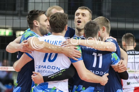  07.01.2017 RZESZOW<br />SIATKOWKA PLUSLIGA 2016/2017 MEN VOLLEYBALL POLAND POLISH PLUS LIGA LEAGUE SEASON 2016/2017<br />MECZ ASSECO RESOVIA RZESZOW - ESPADON SZCZECIN <br />N/Z LUKASZ PERLOWSKI RADOSC EMOCJE <br /> 