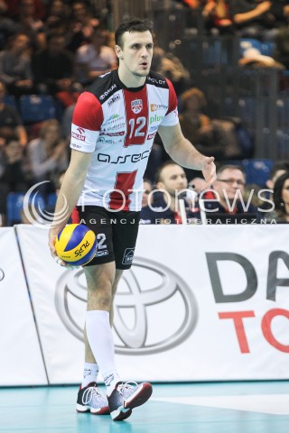  11.01.2017 RZESZOW <br />SIATKOWKA PUCHAR POLSKI MEZCZYZN 2017 <br />MECZ 1/4 PUCHARU POLSKI <br />MEN VOLLEYBALL POLAND POLISH CUP SEASON 2016/2017 <br />MECZ ASSECO RESOVIA RZESZOW - LOTOS TREFL GDANSK <br />N/Z GAVIN SCHMITT SYLWETKA <br /> 