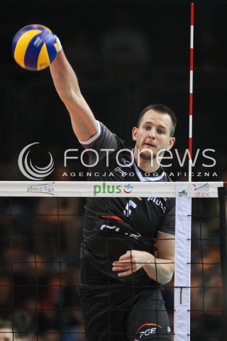  28.01.2017 RZESZOW<br />SIATKOWKA PLUSLIGA 2016/2017 MEN VOLLEYBALL POLAND POLISH PLUS LIGA LEAGUE SEASON 2016/2017<br />MECZ ASSECO RESOVIA RZESZOW - PGE SKRA BELCHATOW <br />N/Z BARTOSZ KUREK SYLWETKA ATAK<br /> 