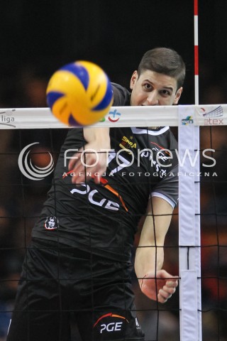  28.01.2017 RZESZOW<br />SIATKOWKA PLUSLIGA 2016/2017 MEN VOLLEYBALL POLAND POLISH PLUS LIGA LEAGUE SEASON 2016/2017<br />MECZ ASSECO RESOVIA RZESZOW - PGE SKRA BELCHATOW <br />N/Z NIKOLAY PENCZEV ( PENCHEV ) SYLWETKA ATAK<br /> 