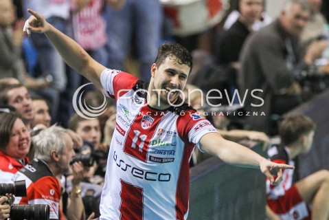  28.01.2017 RZESZOW<br />SIATKOWKA PLUSLIGA 2016/2017 MEN VOLLEYBALL POLAND POLISH PLUS LIGA LEAGUE SEASON 2016/2017<br />MECZ ASSECO RESOVIA RZESZOW - PGE SKRA BELCHATOW <br />N/Z FABIAN DRZYZGA RADOSC EMOCJE SYLWETKA WYGRANA ZWYCIESTWO <br /> 