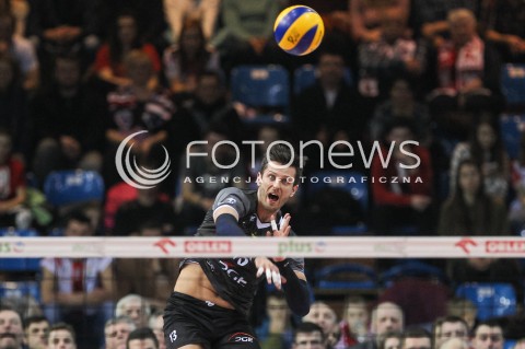  28.01.2017 RZESZOW<br />SIATKOWKA PLUSLIGA 2016/2017 MEN VOLLEYBALL POLAND POLISH PLUS LIGA LEAGUE SEASON 2016/2017<br />MECZ ASSECO RESOVIA RZESZOW - PGE SKRA BELCHATOW <br />N/Z MICHAL WINIARSKI SYLWETKA ZAGRYWKA <br /> 