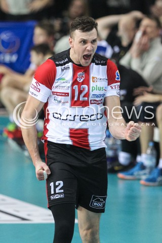  28.01.2017 RZESZOW<br />SIATKOWKA PLUSLIGA 2016/2017 MEN VOLLEYBALL POLAND POLISH PLUS LIGA LEAGUE SEASON 2016/2017<br />MECZ ASSECO RESOVIA RZESZOW - PGE SKRA BELCHATOW <br />N/Z GAVIN SCHMITT RADOSC EMOCJE SYLWETKA <br /> 