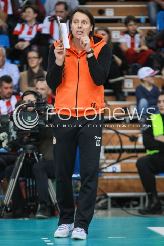  05.02.2017 RZESZOW<br />SIATKOWKA PLUSLIGA 2016/2017 MEN VOLLEYBALL POLAND POLISH PLUS LIGA LEAGUE SEASON 2016/2017<br />MECZ ASSECO RESOVIA RZESZOW - CUPRUM LUBIN <br />N/Z GHEORGHE CRETU - I TRENER ( HEAD COACH ) SYLWETKA <br /> 