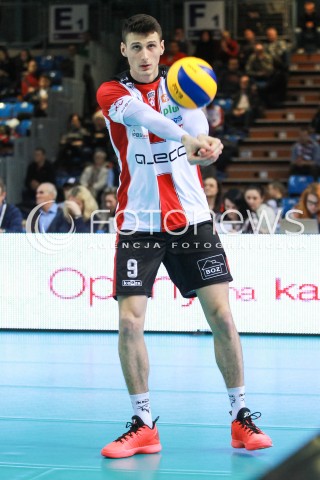  05.02.2017 RZESZOW<br />SIATKOWKA PLUSLIGA 2016/2017 MEN VOLLEYBALL POLAND POLISH PLUS LIGA LEAGUE SEASON 2016/2017<br />MECZ ASSECO RESOVIA RZESZOW - CUPRUM LUBIN <br />N/Z THIBAULT ROSSARD SYLWETKA <br /> 