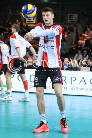  05.02.2017 RZESZOW<br />SIATKOWKA PLUSLIGA 2016/2017 MEN VOLLEYBALL POLAND POLISH PLUS LIGA LEAGUE SEASON 2016/2017<br />MECZ ASSECO RESOVIA RZESZOW - CUPRUM LUBIN <br />N/Z THIBAULT ROSSARD SYLWETKA <br /> 