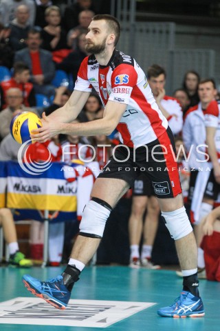  05.02.2017 RZESZOW<br />SIATKOWKA PLUSLIGA 2016/2017 MEN VOLLEYBALL POLAND POLISH PLUS LIGA LEAGUE SEASON 2016/2017<br />MECZ ASSECO RESOVIA RZESZOW - CUPRUM LUBIN <br />N/Z MARCIN MOZDZONEK SYLWETKA <br /> 