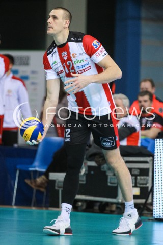  05.02.2017 RZESZOW<br />SIATKOWKA PLUSLIGA 2016/2017 MEN VOLLEYBALL POLAND POLISH PLUS LIGA LEAGUE SEASON 2016/2017<br />MECZ ASSECO RESOVIA RZESZOW - CUPRUM LUBIN <br />N/Z GAVIN SCHMITT SYLWETKA <br /> 