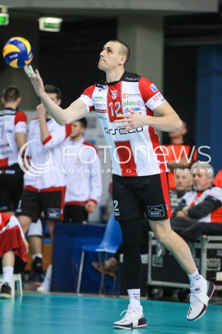  05.02.2017 RZESZOW<br />SIATKOWKA PLUSLIGA 2016/2017 MEN VOLLEYBALL POLAND POLISH PLUS LIGA LEAGUE SEASON 2016/2017<br />MECZ ASSECO RESOVIA RZESZOW - CUPRUM LUBIN <br />N/Z GAVIN SCHMITT SYLWETKA <br /> 