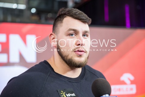  15.02.2017 LODZ POLAND<br />KONFERENCJA PRASOWA Z UDZIALEM GWIAZD ORLEN CUP 2017<br />N/Z KONRAD BUKOWIECKI SYLWETKA<br /> 