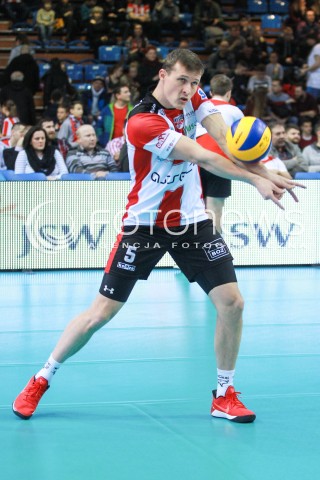  18.02.2017 RZESZOW<br />SIATKOWKA PLUSLIGA 2016/2017 MEN VOLLEYBALL POLAND POLISH PLUS LIGA LEAGUE SEASON 2016/2017<br />MECZ ASSECO RESOVIA RZESZOW - JASTRZEBSKI WEGIEL <br />N/Z LUKAS TICHACEK SYLWETKA <br /> 