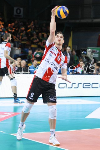  18.02.2017 RZESZOW<br />SIATKOWKA PLUSLIGA 2016/2017 MEN VOLLEYBALL POLAND POLISH PLUS LIGA LEAGUE SEASON 2016/2017<br />MECZ ASSECO RESOVIA RZESZOW - JASTRZEBSKI WEGIEL <br />N/Z MARKO IVOVIC SYLWETKA <br /> 