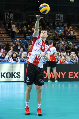  18.02.2017 RZESZOW<br />SIATKOWKA PLUSLIGA 2016/2017 MEN VOLLEYBALL POLAND POLISH PLUS LIGA LEAGUE SEASON 2016/2017<br />MECZ ASSECO RESOVIA RZESZOW - JASTRZEBSKI WEGIEL <br />N/Z LUKAS TICHACEK SYLWETKA <br /> 