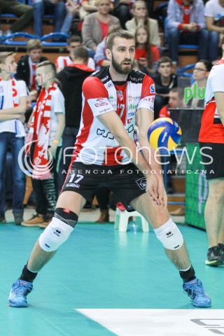  18.02.2017 RZESZOW<br />SIATKOWKA PLUSLIGA 2016/2017 MEN VOLLEYBALL POLAND POLISH PLUS LIGA LEAGUE SEASON 2016/2017<br />MECZ ASSECO RESOVIA RZESZOW - JASTRZEBSKI WEGIEL <br />N/Z MARCIN MOZDZONEK SYLWETKA <br /> 