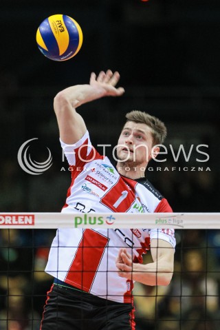  18.02.2017 RZESZOW<br />SIATKOWKA PLUSLIGA 2016/2017 MEN VOLLEYBALL POLAND POLISH PLUS LIGA LEAGUE SEASON 2016/2017<br />MECZ ASSECO RESOVIA RZESZOW - JASTRZEBSKI WEGIEL <br />N/Z PIOTR NOWAKOWSKI SYLWETKA ATAK <br /> 
