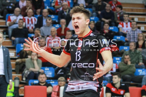  25.02.2017 RZESZOW<br />SIATKOWKA PLUSLIGA 2016/2017 MEN VOLLEYBALL POLAND POLISH PLUS LIGA LEAGUE SEASON 2016/2017<br />MECZ ASSECO RESOVIA RZESZOW - LUCZNICZKA BYDGOSZCZ <br />N/Z MATEUSZ MASLOWSKI RADOSC EMOCJE SYLWETKA <br /> 