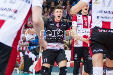  25.02.2017 RZESZOW<br />SIATKOWKA PLUSLIGA 2016/2017 MEN VOLLEYBALL POLAND POLISH PLUS LIGA LEAGUE SEASON 2016/2017<br />MECZ ASSECO RESOVIA RZESZOW - LUCZNICZKA BYDGOSZCZ <br />N/Z MATEUSZ MASLOWSKI RADOSC EMOCJE <br /> 
