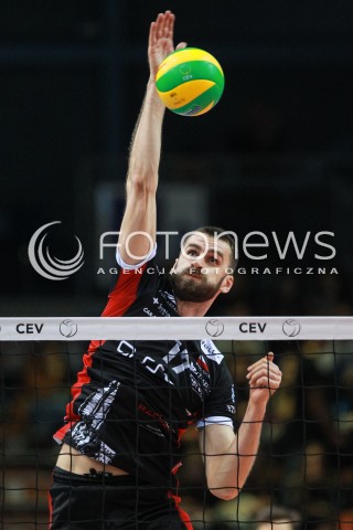  01.03.2017 RZESZOW POLAND<br />SIATKOWKA LIGA MISTRZOW <br />MEN CEV VOLLEYBALL CHAMPIONS LEAGUE 2016/2017<br />MECZ ASSECO RESOVIA - DUKLA LIBEREC <br />N/Z MARCIN MOZDZONEK SYLWETKA ATAK <br /> 