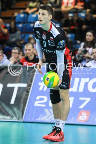  01.03.2017 RZESZOW POLAND<br />SIATKOWKA LIGA MISTRZOW <br />MEN CEV VOLLEYBALL CHAMPIONS LEAGUE 2016/2017<br />MECZ ASSECO RESOVIA - DUKLA LIBEREC <br />N/Z THIBAULT ROSSARD SYLWETKA <br /> 