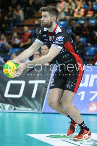  01.03.2017 RZESZOW POLAND<br />SIATKOWKA LIGA MISTRZOW <br />MEN CEV VOLLEYBALL CHAMPIONS LEAGUE 2016/2017<br />MECZ ASSECO RESOVIA - DUKLA LIBEREC <br />N/Z DAWID DRYJA SYLWETKA <br /> 