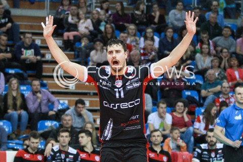  01.03.2017 RZESZOW POLAND<br />SIATKOWKA LIGA MISTRZOW <br />MEN CEV VOLLEYBALL CHAMPIONS LEAGUE 2016/2017<br />MECZ ASSECO RESOVIA - DUKLA LIBEREC <br />N/Z FABIAN DRZYZGA RADOSC EMOCJE <br /> 