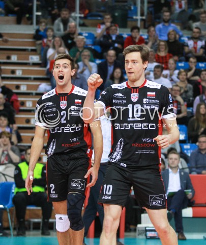  01.03.2017 RZESZOW POLAND<br />SIATKOWKA LIGA MISTRZOW <br />MEN CEV VOLLEYBALL CHAMPIONS LEAGUE 2016/2017<br />MECZ ASSECO RESOVIA - DUKLA LIBEREC <br />N/Z JOCHEN SCHOPS THOMAS JAESCHKE RADOSC EMOCJE SYLWETKA <br /> 