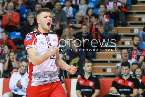  01.03.2017 RZESZOW POLAND<br />SIATKOWKA LIGA MISTRZOW <br />MEN CEV VOLLEYBALL CHAMPIONS LEAGUE 2016/2017<br />MECZ ASSECO RESOVIA - DUKLA LIBEREC <br />N/Z MATEUSZ MASLOWSKI SYLWETKA RADOSC EMOCJE <br /> 